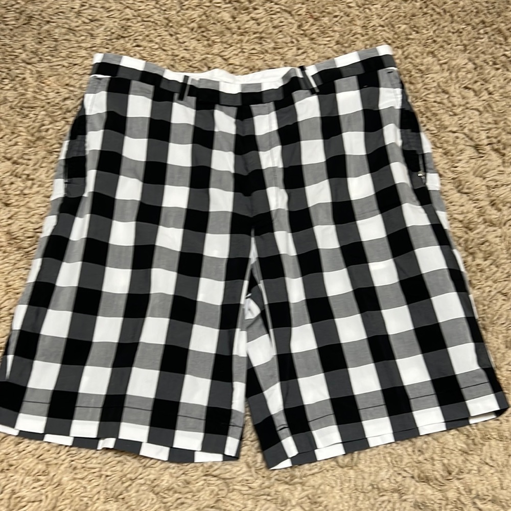 Men's RLX Black White Buffalo Check Polo Ralph Lauren Golf Shorts size 36